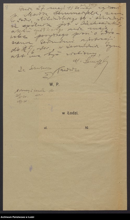 Obraz 10 z jednostki "Mordka Sommerfeld- sprzedaż przędzy i manufaktury"