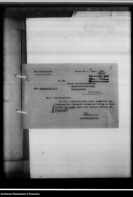 Obraz 7 z jednostki "Judenregister Welun [powiat wieluński, województwo łódzkie]"