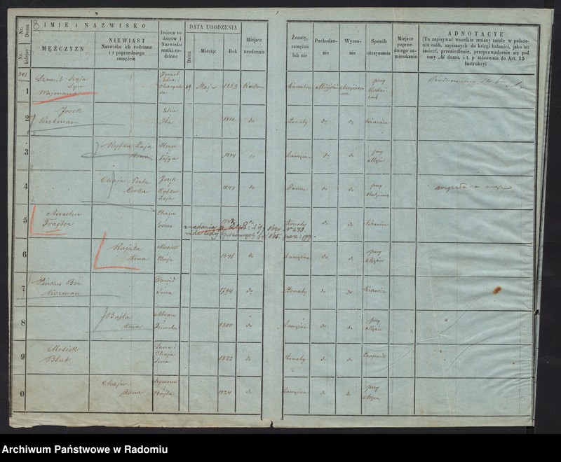 image.from.unit.number "Księga ludności stałej m. Radomia. 341- 366"