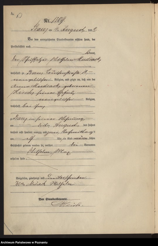 Obraz 13 z jednostki "Księga urodzeń t. IV"