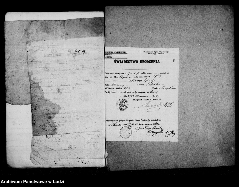 Obraz 11 z jednostki "j. w . nad nieletnimi Antonim, Marianną, rozyną, Matyldą, Gustawem rodzeństwem Bergman po zmarłym Józefie Bergman"