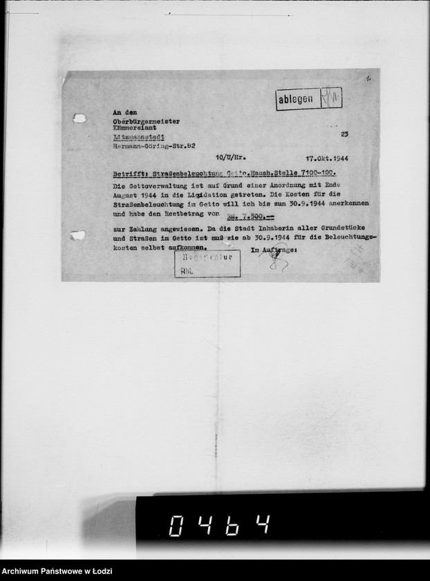 Obraz 5 z jednostki "Akten betr.Correspondenz an Hern Oberbürgermeister und Bürgermeister"