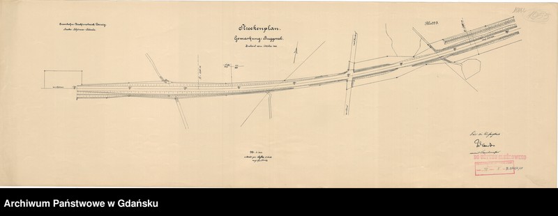 image.from.unit.number "Eisenbahn Direktionsbezirk Danzig. Strecke: Schönsee - Osterode. Streckenplan. Gemarkung Buggoral. Zustand vom Oktober 1908. Blatt 3"