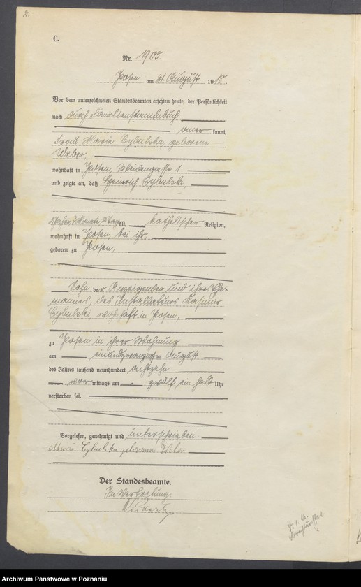 Obraz 4 z jednostki "Księga miejscowa zgonów tom V [Rejestr główny zgonów]"