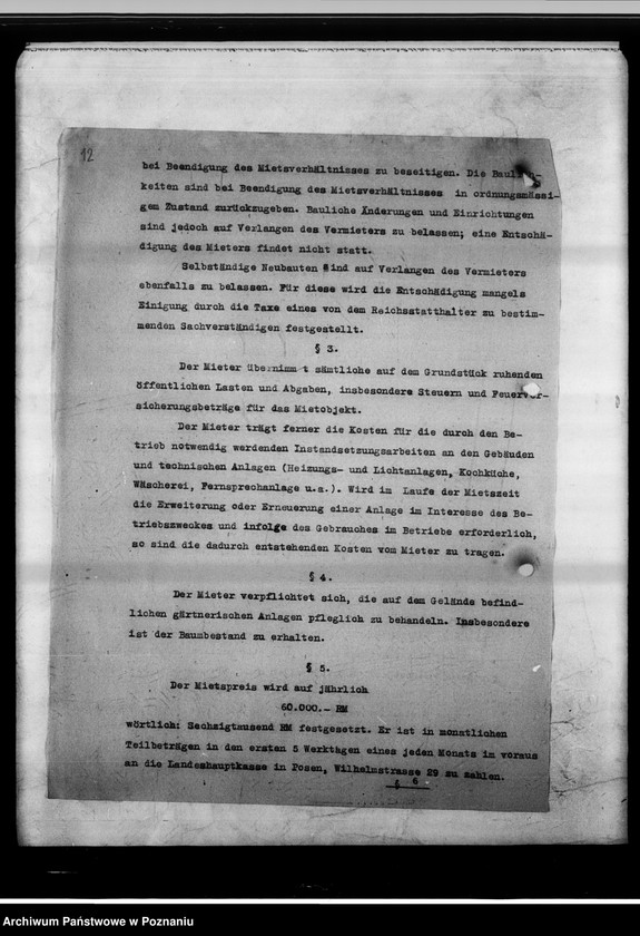 Obraz 17 z jednostki "Verhandlungen und Vertrag über die Vermietung an die Vermacht - Gauheilanstalt Kosten."