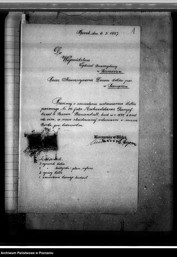 Obraz 5 z jednostki "Mleczarnia w Borku pow. Gostyński – Antoni Kuleczka nr woj. kotła 5967"