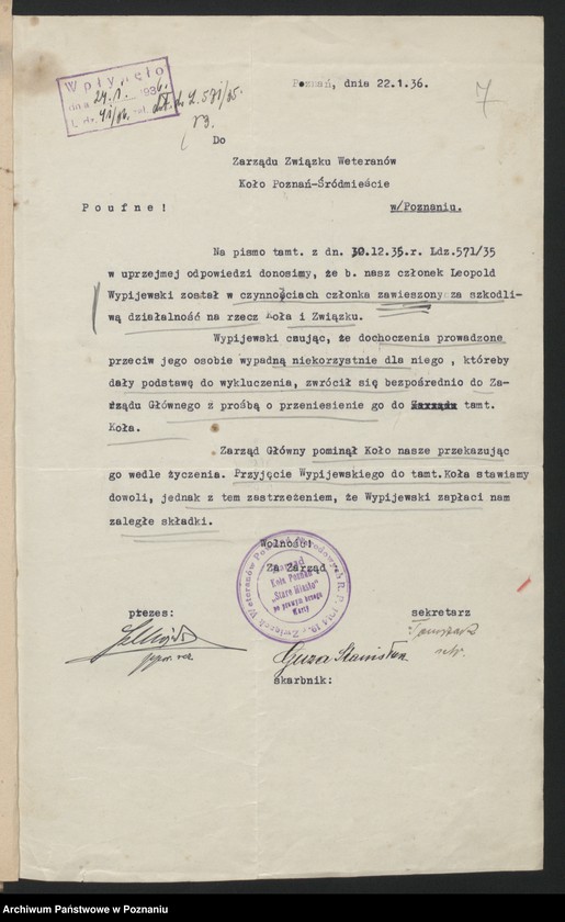 image.from.unit.number "Poznań - Stare Miasto akta koła."