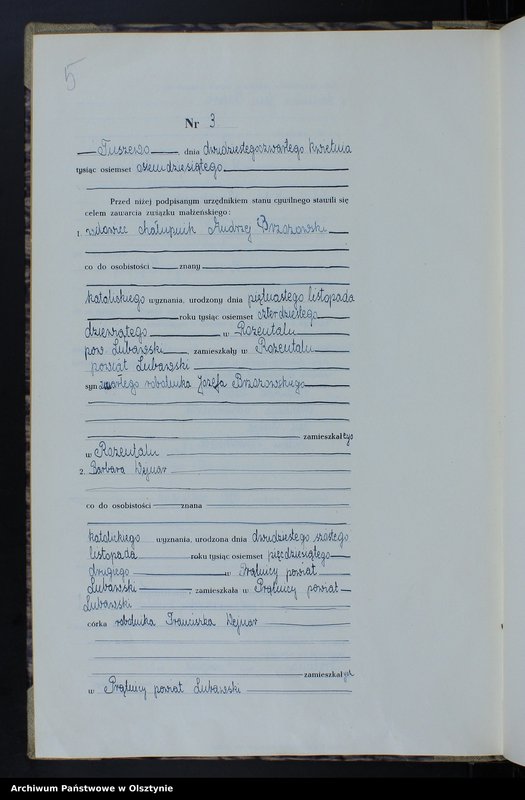 image.from.unit.number "Księga małżeństw Nr 1 - 8,1 - 5,1 - 9 i 1 - 11 /przepisana w języku polskim z oryginału niemieckiego w dniach 4.08.-8.08.1950/"