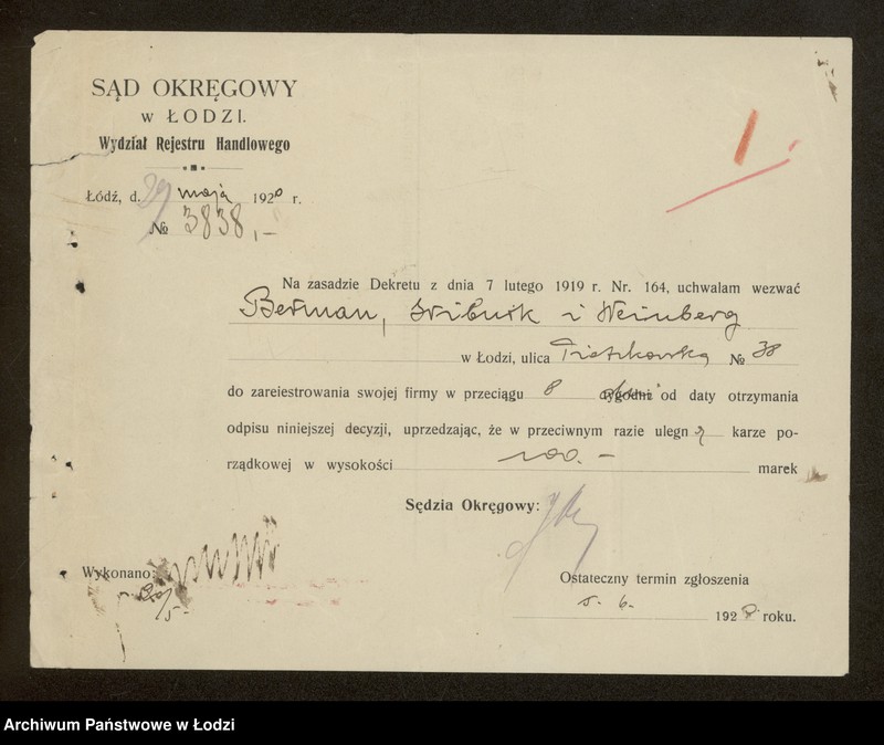 Obraz 3 z jednostki "Walerauch, Srebnik, Wajnberg- handel przędzą"