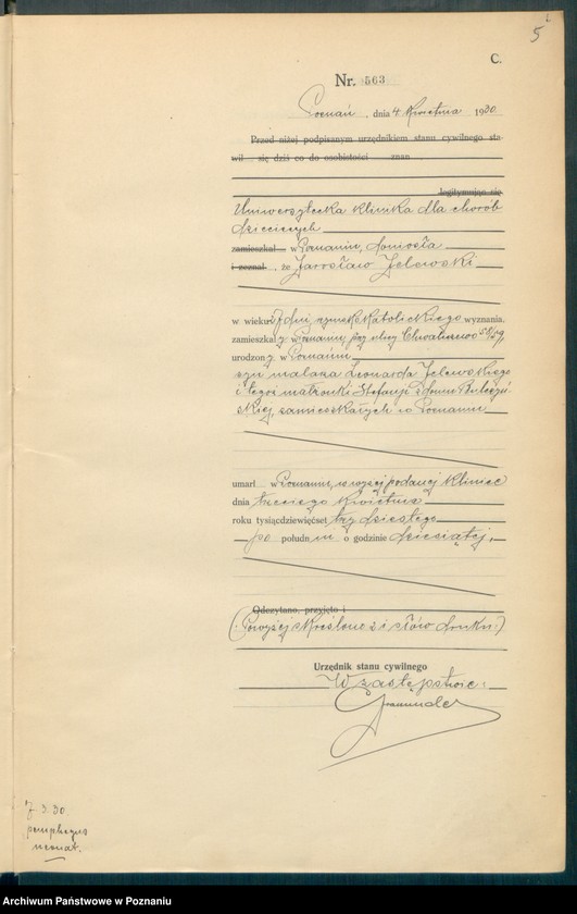 Obraz 7 z jednostki "Księga miejscowa zgonów tom II [Rejestr główny zgonów]"