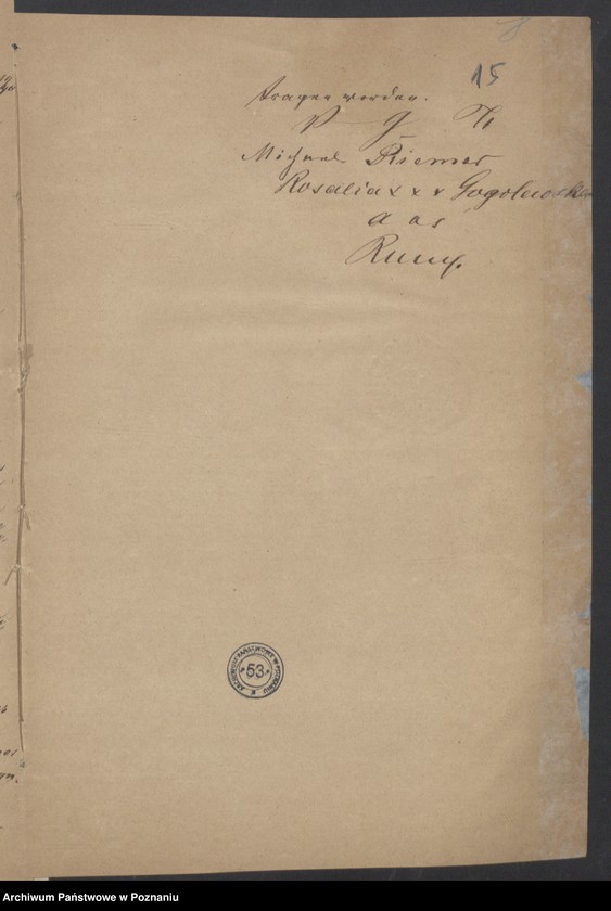 Obraz 17 z jednostki "Die von den Verlobten beigebrachten Urkunden zur Eheschliessung pro 1877"