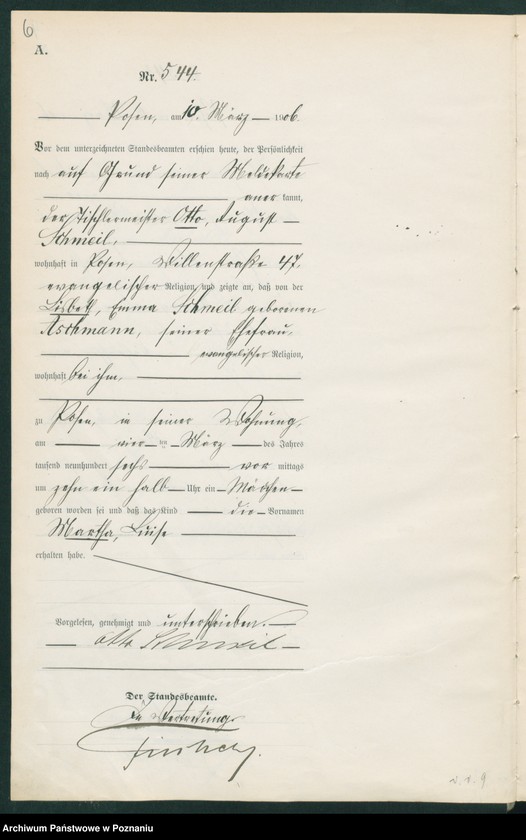 Obraz 8 z jednostki "Księga miejscowa urodzeń tom II"