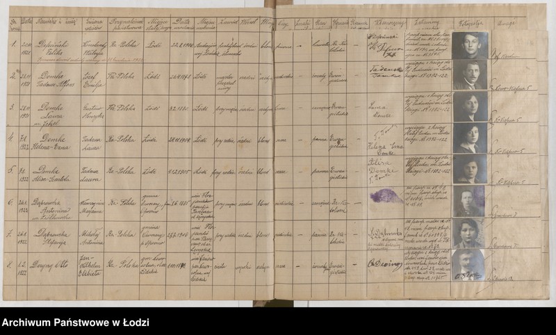 Obraz 19 z jednostki "Książka wydanych dowodów osobistych przez Komisariat VI P.P. m. Łodzi"