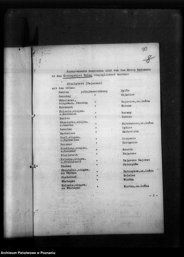 Obraz 14 z jednostki "Kreis Wielun (Wieluń). Korespondencja w sprawie miejscowych Niemców, którzy zginęli w 1939 roku"