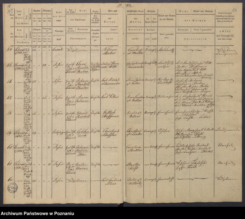 Obraz 11 z jednostki "[Akta urodzeń i chrztów, zgonów i pogrzebów, zapowiedzi i ślubów]"
