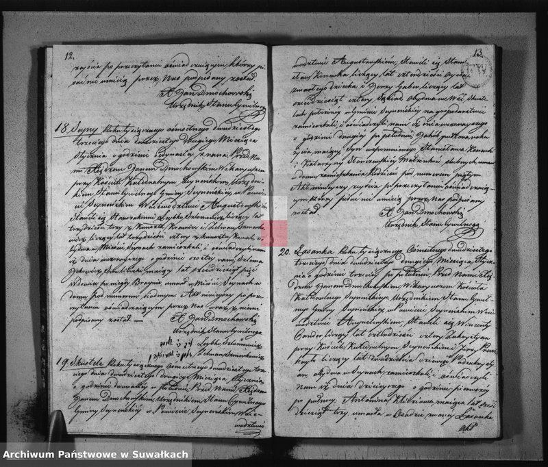 image.from.unit.number "Akta zmarłych gminy seyneńskiey w roku 1823."