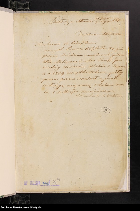 image.from.unit.number "Dupplikat Urodzenia Zaslubienia i Zeyscia parafii Janowieckiey z Roku 1839"