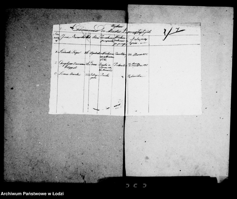 Obraz 12 z jednostki "Akta tyczące się zdawania rapportów o przybywających do miasta tutejszego cudzoziemcach"