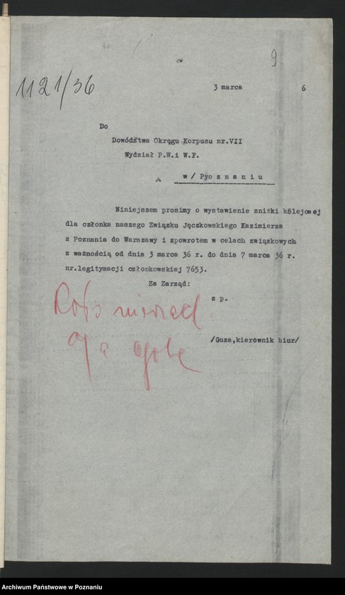 Obraz 15 z jednostki "Korespondencja ogólna Związku Weteranów Powstań Narodowych Rzeczypospolitej Polski."