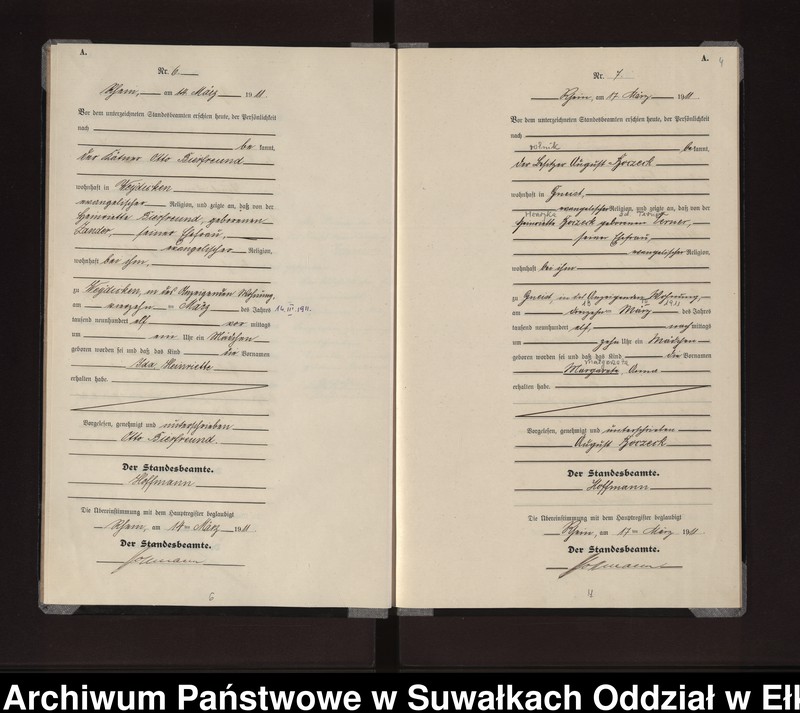 image.from.unit.number "Geburts-Neben-Register des Königlichen Preussischen Standes-Amtes Gneist Kreis Lötzen"
