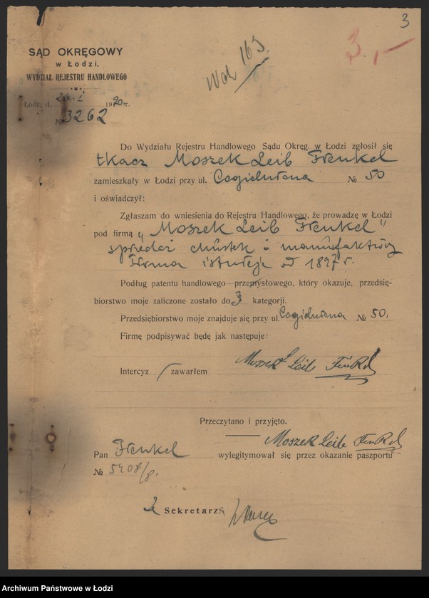 Obraz 5 z jednostki "Moszek Leib Frenkel- sprzedaż chustek i manufaktury"