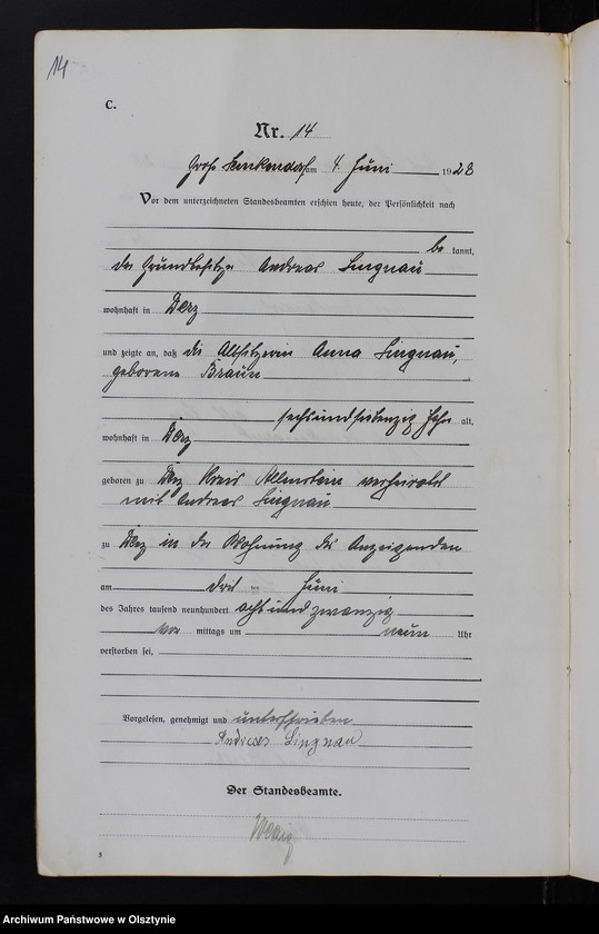 image.from.unit.number "Sterbe-Haupt-Register Nr 1-25"