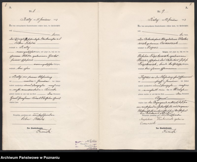 Obraz 7 z jednostki "Księga miejscowa urodzeń [Rejestr główny urodzeń]"