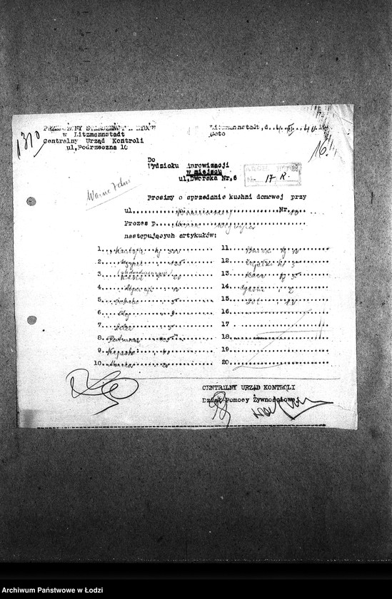 Obraz 19 z jednostki "[Kuchnia, ul. Brzezińska 10. Działalność kuchni, personel, konsumenci, kontrole]"