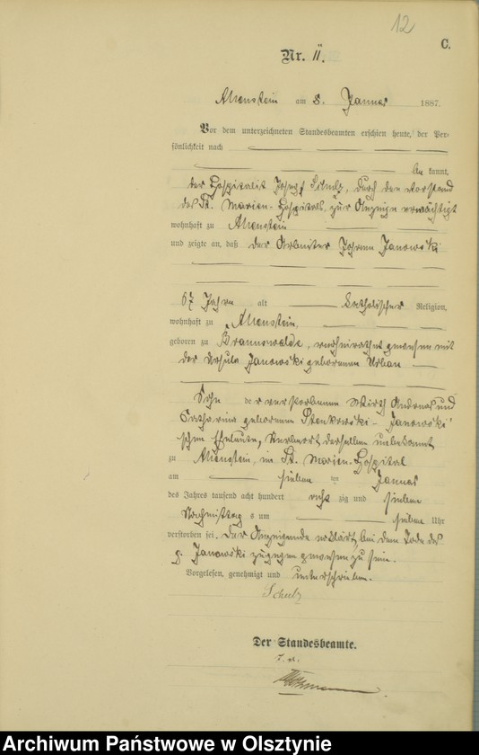 image.from.unit.number "Sterbe-Haupt-Register Tom I,Nr 1 - 316"