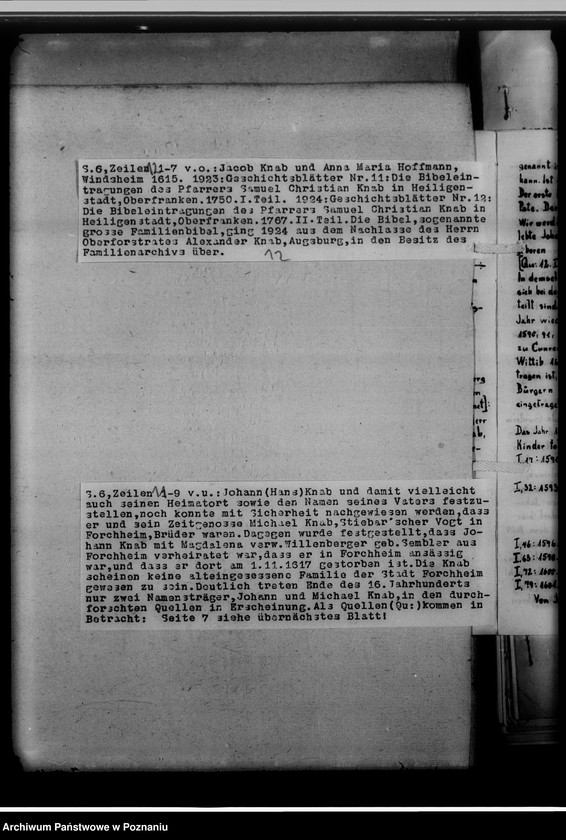 Obraz 12 z jednostki "Geschichtsblätter der Familie Knab, numery: 14 z 1926 roku, 19 i 20 z 1931 roku, 23 z 1934 roku i 26 z 1937 roku"