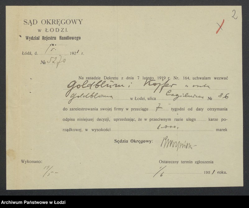 Obraz 4 z jednostki "Mordka Goldblum, Szmul Kojfer- sprzedaż manufaktury"