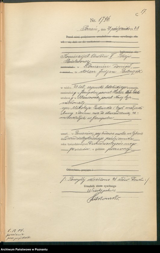 Obraz 19 z jednostki "Księga miejscowa zgonów tom IV [Rejestr główny zgonów]"