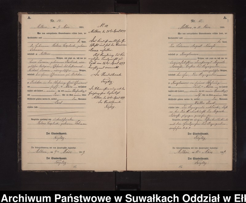 image.from.unit.number "Geburts-Neben-Register des Preussischen Standes-Amtes Stasswinnen Kreis Lötzen"