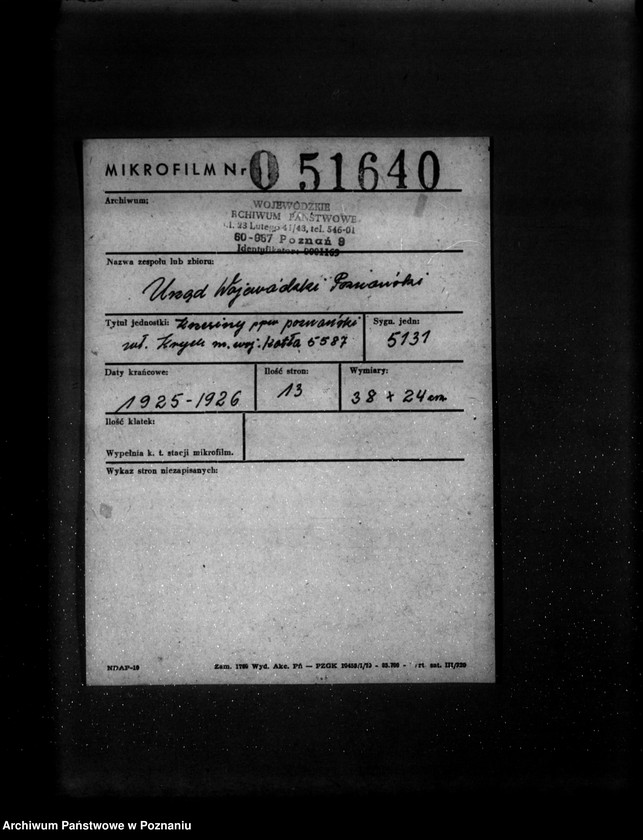 Obraz 2 z jednostki "Krzesiny powiat poznański własność Krych nr woj. kotła 5587"