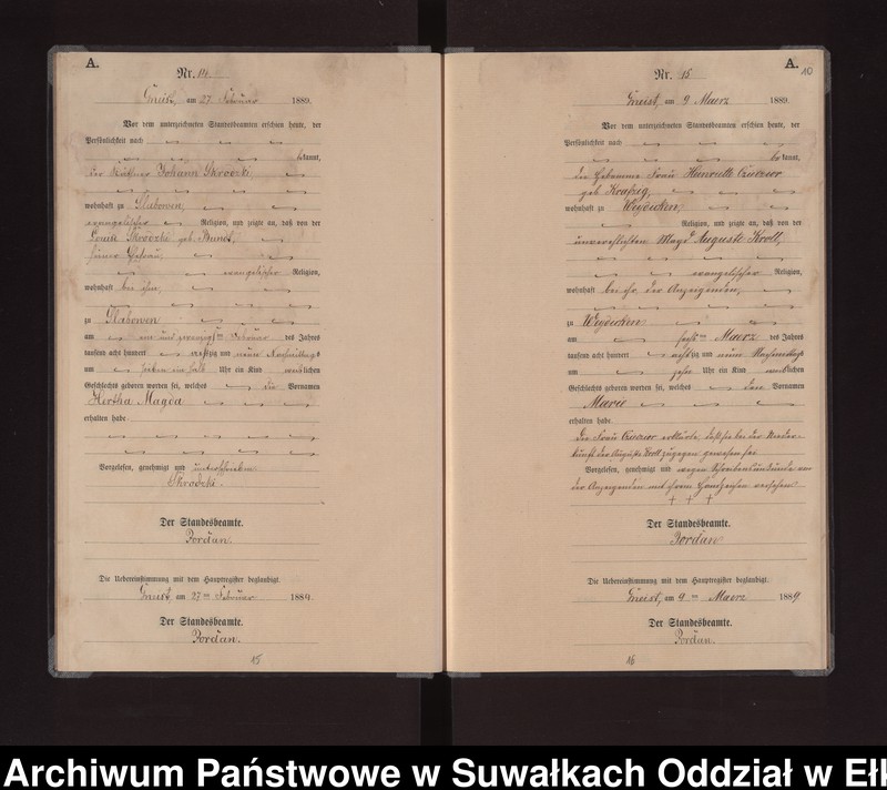 image.from.unit.number "Geburts-Neben-Register des Königlichen Preussischen Standes-Amtes Gneist Kreis Loetzen"