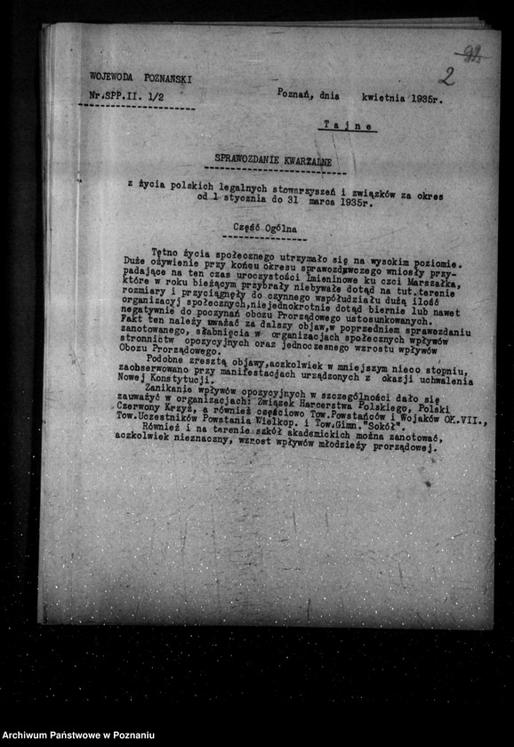 Obraz 6 z jednostki "Sprawozdanie kwartalne z życia polskich legalnych stowarzyszeń i związków za okres od 1 stycznia 1935 r. do 30 września 1935 r."