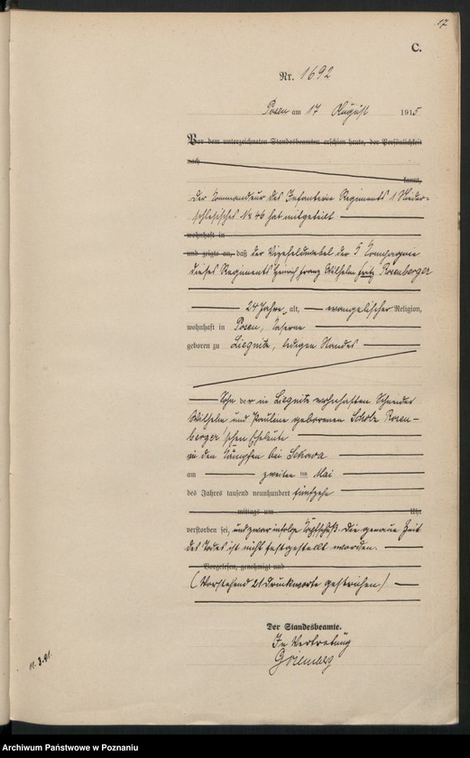 Obraz 19 z jednostki "Księga miejscowa zgonów tom IV [Rejestr główny zgonów]"