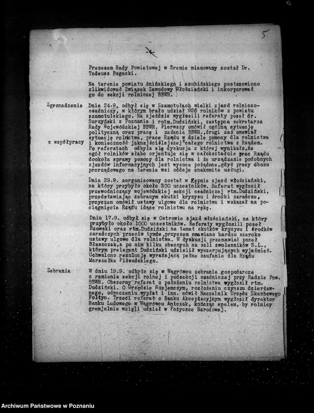 Obraz 9 z jednostki "Sprawozdanie miesięczne sytuacyjne z legalnego ruchu politycznego za miesiące wrzesień-grudzień 1933 r."