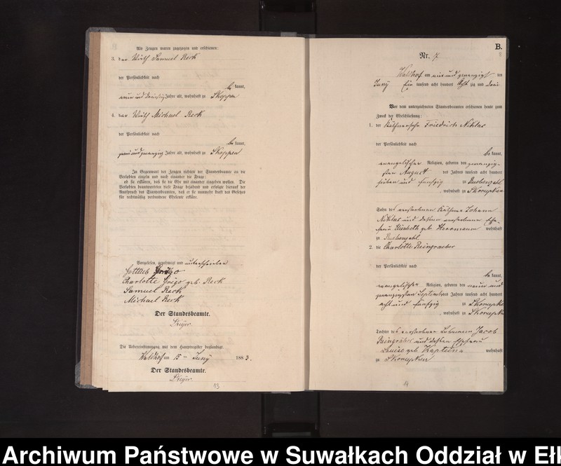 image.from.unit.number "Heiraths-Neben-Register des Königlichen Preussischen Standes-Amtes Orlen Kreis Loetzen"