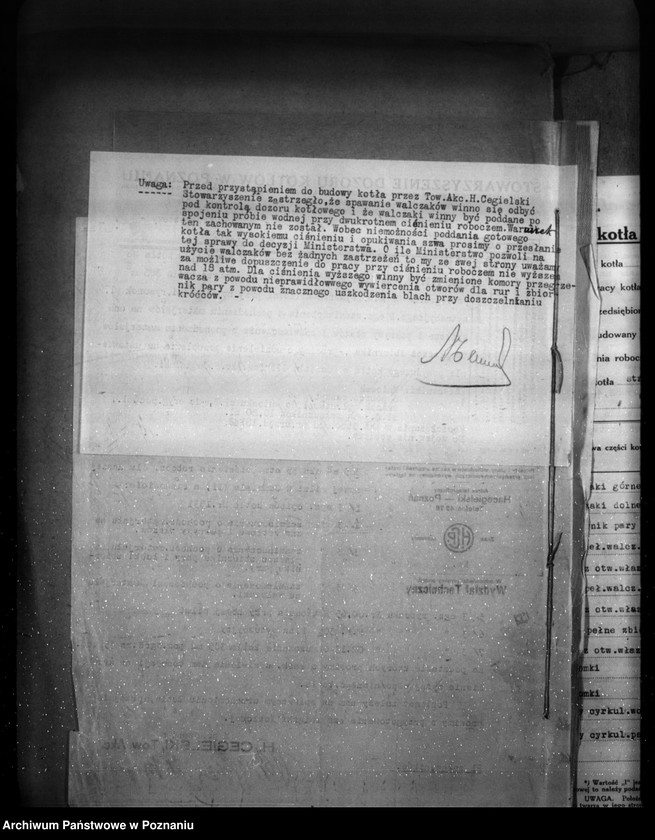 image.from.unit.number "Zakłady Przemysłowe Budowy Maszyn H. Cegielski Poznań - G. Wilda nr woj. kotła 5973"