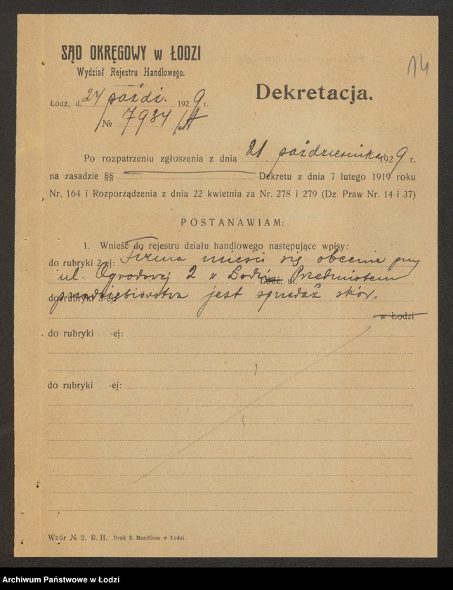 Obraz 16 z jednostki "Menachen Groszz- sprzedaż skór"