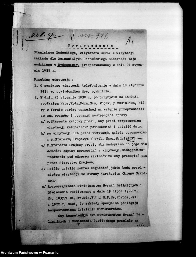 Obraz 5 z jednostki "[Sprawozdania z wizytacji szkół specjalnych, kursów wakacyjnych WKN i tym podobne]"