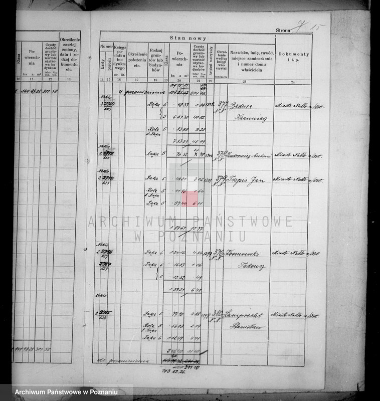 Obraz 19 z jednostki "Dodatek do ostatecznego rejestru pomiarowego obrębu Paterek-Nakło"