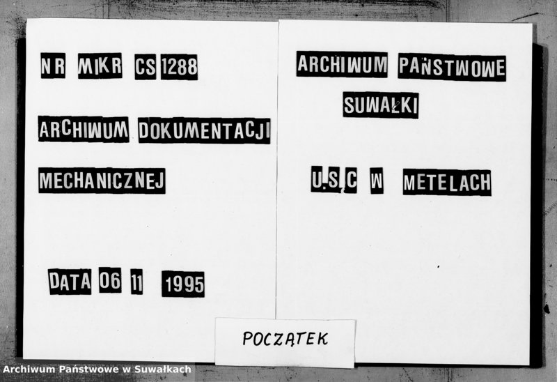 Obraz 1 z jednostki "Dokazatelstva K Knigam aktov Graždanskago sostojanija o brakosočetavšichsja v 1871 godu Rimsko-Katoličeskago Prichoda Metele"