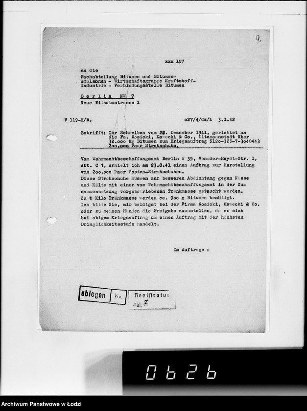 Obraz 14 z jednostki "[Korespondencja z urzędami, instytucjami i firmami] Lit.Fa-Fy."