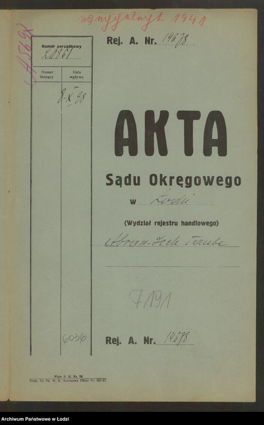 Obraz 2 z jednostki "Abram Ieck Tauba – drobna sprzedaż kołder"