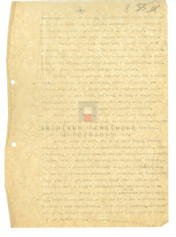 Obraz 20 z jednostki "Relacje i wspomnienia dotyczące powstania wielkopolskiego: 1. Poznań, część lll /autorzy relacji - N/."