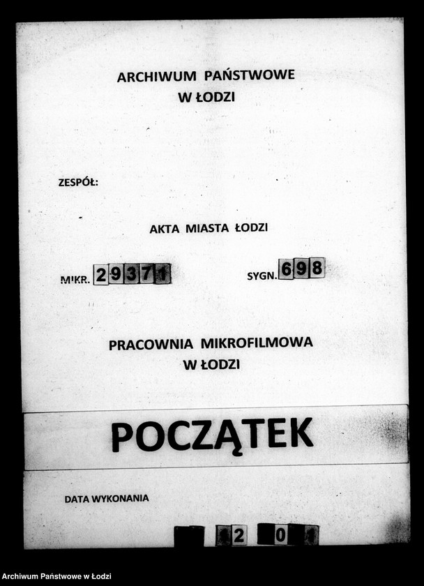 Obraz 1 z jednostki "Księga ustanowionych taks miesięcznych na chleb, bułki i mięso w m. Łodzi 1861 roku"