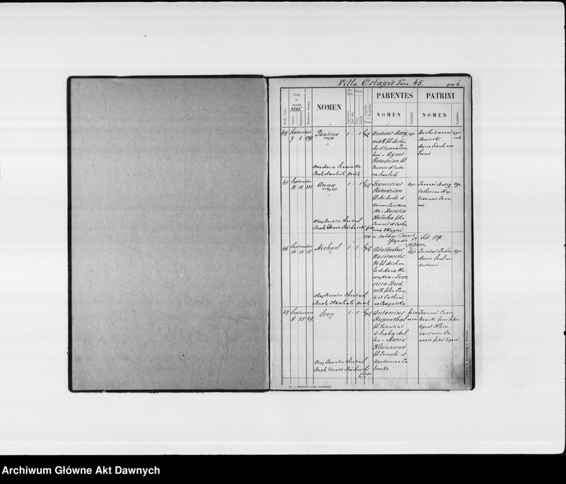image.from.unit.number "Parafia: Grzymałów. Dekanat: Skałat. Księga metrykalna urodzeń tylko dla wsi Ostapie*. Tom III."