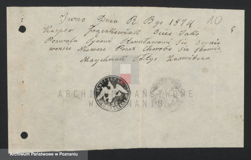 image.from.unit.number "Acta betreffend die Sammel Akten für die von den verlobten beizubringenden Urkunden und Konsenserklärungen, für die Aufgebotscheinigungen und Dispensation [...] von 1874 bis 1876"